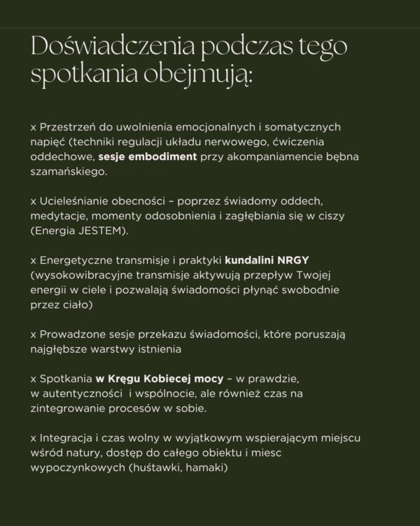 HEALER WITHIN Transformujący wyjazd dla kobiet (Semi-private) ZALICZKA - obrazek 7